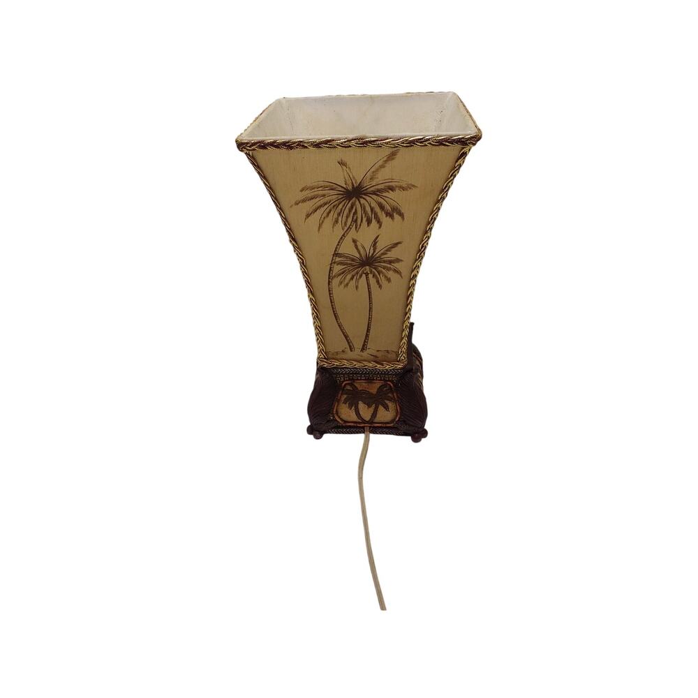 vintage hawaiian theme table lamp square resin base